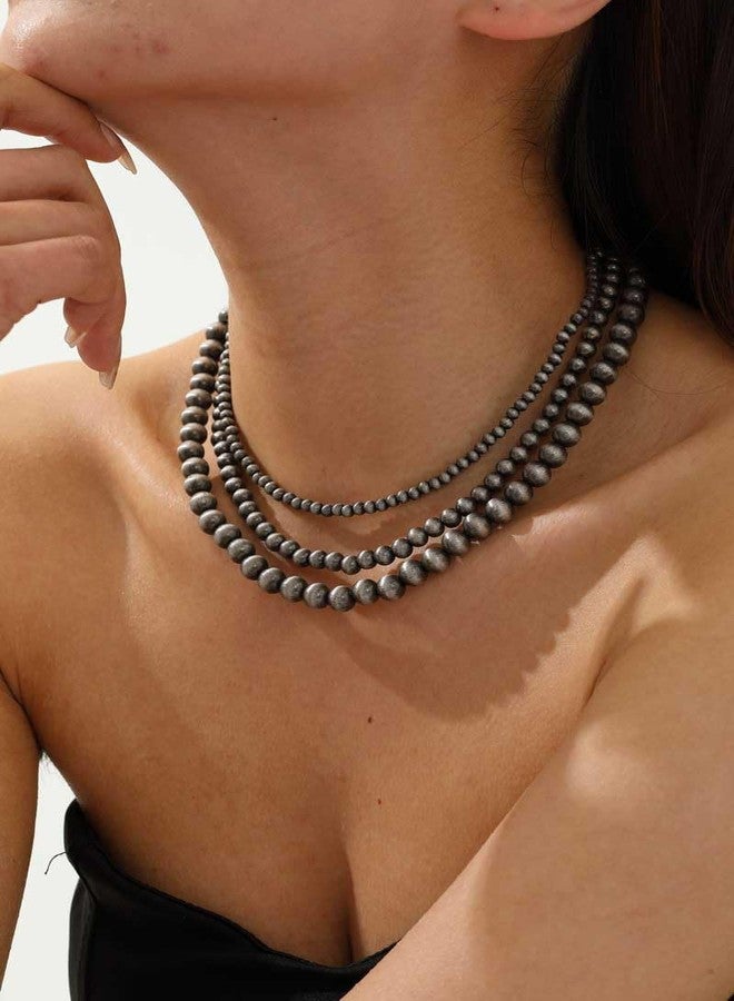 GAOKOXI Navajo Pearl Bow Necklace Western Beaded Layered Pendant Necklace for Women Cowgirl Trendy Jewelry Christmas - Image 3